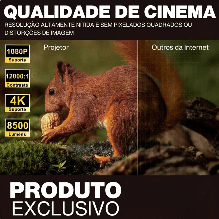 Projetor Portátil 4K Ultra HD - ORIGINAL