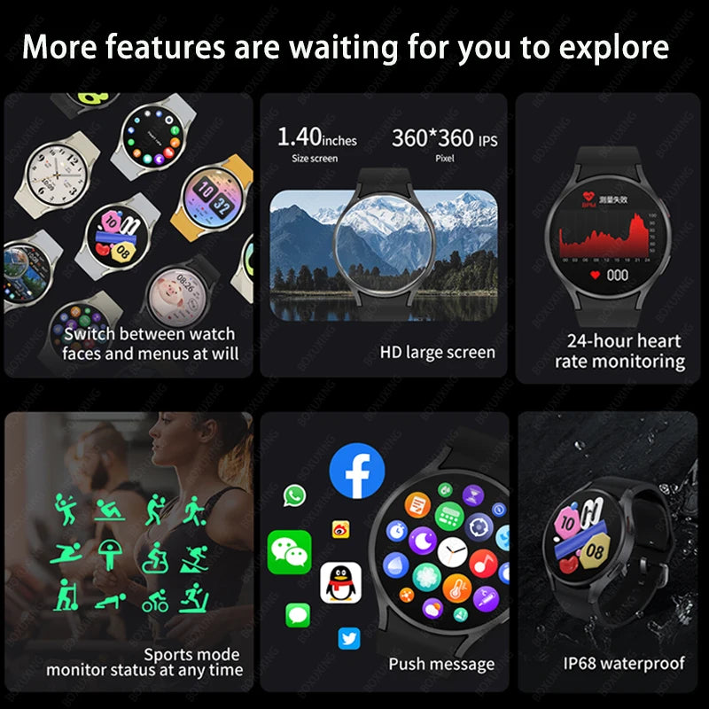 Novo Galaxy  Watch 6: O Relógio Inteligente com Display Amoled Sempre Ativo, Medição de Temperatura Corporal, e Função de Conversação Bluetooth.