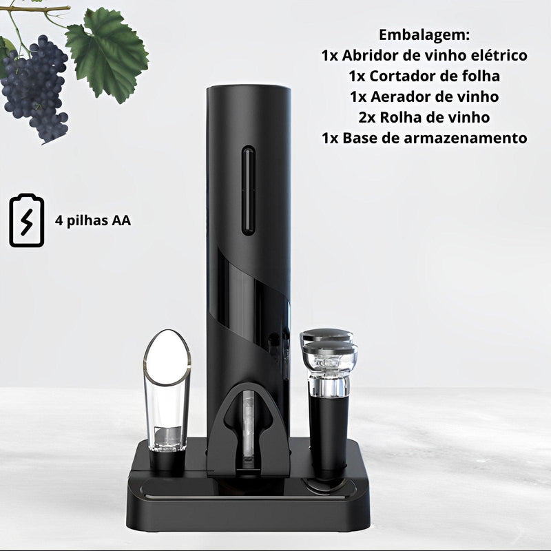 Kit Abridor de Vinho Profissional - COM 5 BRINDES INCLUSOS