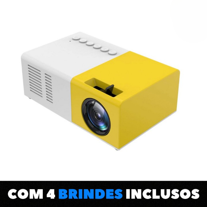 Mini Projetor Portátil HD Led 4K - USB SD Hdmi + BRINDES